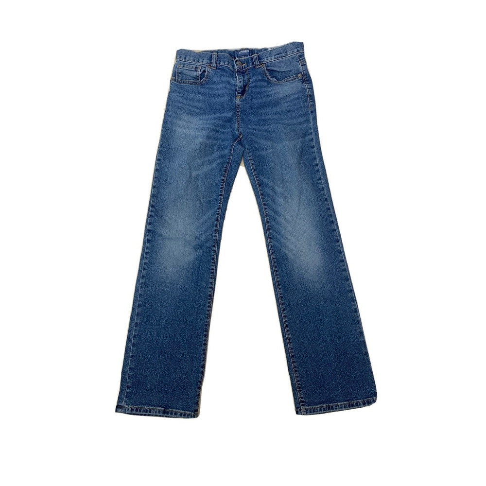 Old Navy Boys Jeans Size 14 Regular Mid Rise Straight Classic Denim Blue adjusta